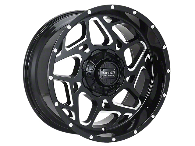 Impact Wheels 822 Gloss Black Milled 6-Lug Wheel; 22x12; -44mm Offset (16-23 Titan XD)