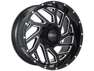 Impact Wheels 823 Gloss Black Milled 6-Lug Wheel; 20x10; -12mm Offset (17-24 Titan)