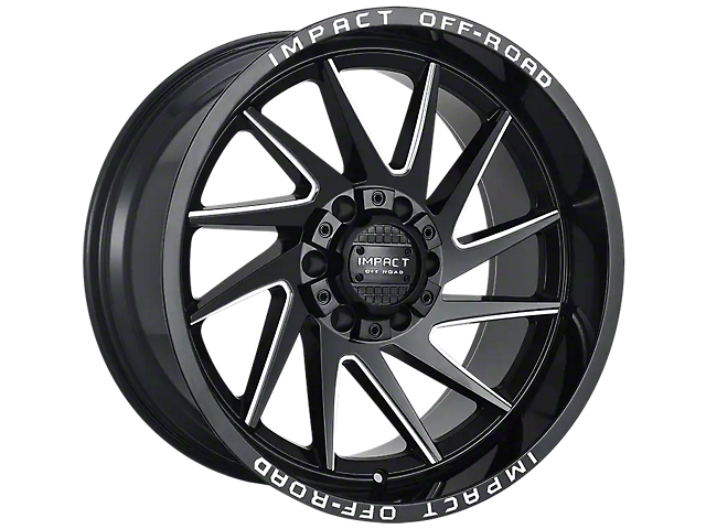 Impact Wheels 824 Gloss Black Milled 6-Lug Wheel; 22x12; -44mm Offset (07-14 Tahoe)