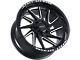 Impact Wheels 824 Gloss Black Milled 6-Lug Wheel; 22x12; -44mm Offset (10-24 4Runner)