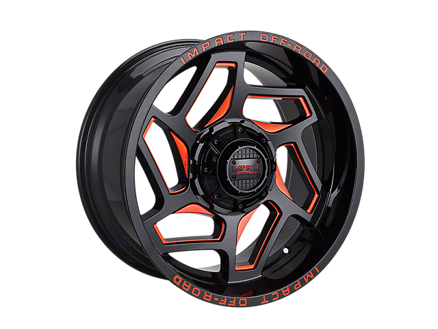 Impact Wheels 826 Gloss Black and Red Milled 6-Lug Wheel; 22x12; -44mm Offset (03-09 4Runner)