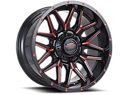 Impact Wheels 819 Gloss Black and Red Milled 6-Lug Wheel; 17x9; 0mm Offset (16-23 Tacoma)