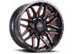 Impact Wheels 819 Gloss Black and Red Milled 6-Lug Wheel; 17x9; 0mm Offset (21-24 Bronco, Excluding Raptor)