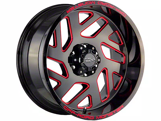Off-Road Monster M19 Gloss Black Candy Red Milled 6-Lug Wheel; 20x10; -19mm Offset (16-23 Titan XD)