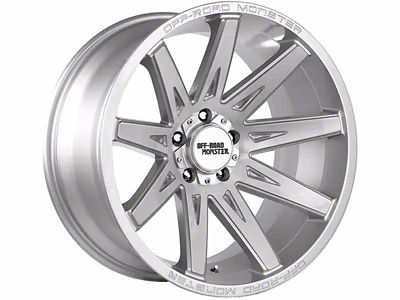 Off-Road Monster M25 Brushed Face Silver 6-Lug Wheel; 20x10; -19mm Offset (22-24 Tundra)
