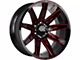 Off-Road Monster M25 Gloss Black Candy Red Milled 6-Lug Wheel; 20x10; -19mm Offset (03-09 4Runner)