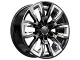 OE Revolution G-37 Gloss Black and Chrome Inserts 6-Lug Wheel; 24x10; 31mm Offset (21-26 Yukon)
