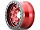 Dirty Life Roadkill Race Crimson Candy Red Beadlock 6-Lug Wheel; 17x9; -14mm Offset (16-23 Tacoma)