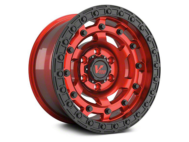 V-Rock Off-Road Wheels Strafe Candy Red with Black Ring 6-Lug Wheel; 17x8.5; 0mm Offset (03-09 4Runner)