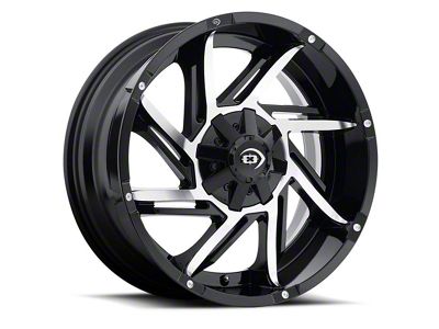 Vision Off-Road Prowler Gloss Black Machined 6-Lug Wheel; 20x9; 12mm Offset (2024 Tacoma)