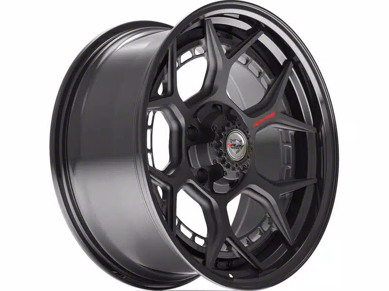 4Play Bronco 4PF6 Matte Black Center With Gloss Black Barrel 6-Lug ...