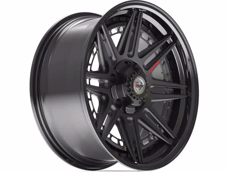 4Play Bronco 4PF8 Matte Black Center With Gloss Black Barrel 6-Lug ...