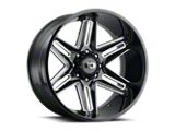 Vision Wheel Razor Gloss Black Milled Spoke 6-Lug Wheel; 20x10; -25mm Offset (23-26 Canyon)