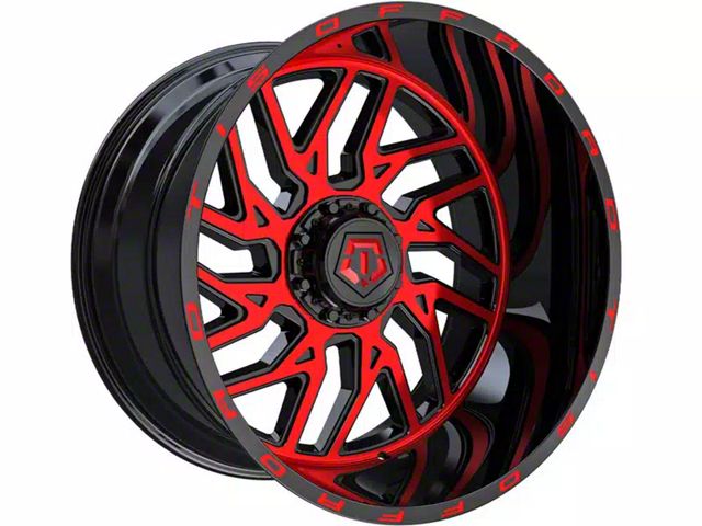 TIS 544MBR Gloss Black with Red Tint Accent 6-Lug Wheel; 20x12; -44mm Offset (04-15 Titan)