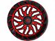 TIS 544MBR Gloss Black with Red Tint Accent 6-Lug Wheel; 20x12; -44mm Offset (17-24 Titan)
