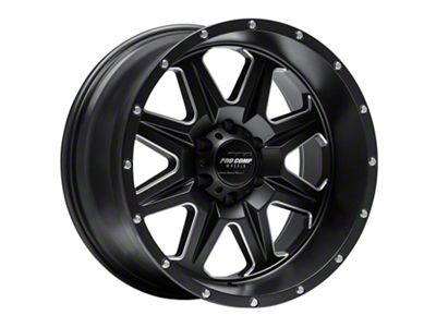 Pro Comp Wheels 63 Series Recon Satin Black Milled 6-Lug Wheel; 20x10; -18mm Offset (17-24 Titan)