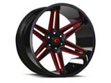 Vision Wheel Razor Gloss Black Milled Spoke with Red Tint 6-Lug Wheel; 22x12; -51mm Offset (99-06 Silverado 1500)