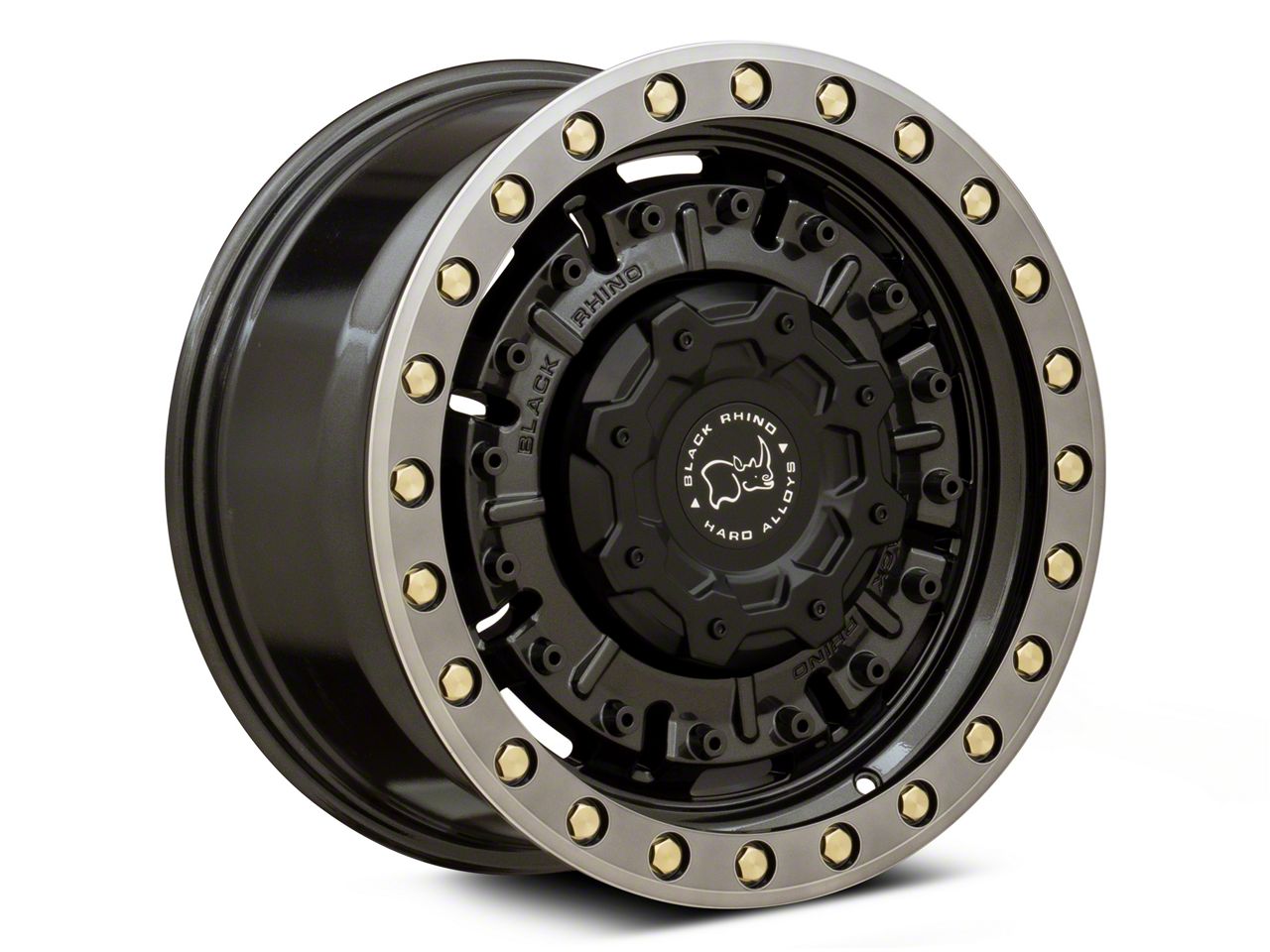 Black Rhino Abrams Gloss Gunblack with Machined Dark Tint 6-Lug Wheel; 18x9.5; 12mm Offset (16-23 Titan XD)
