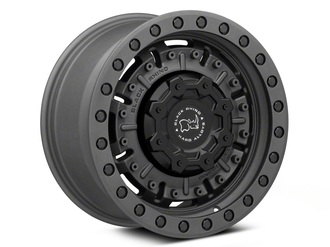 Black Rhino Titan XD Abrams Textured Matte Gunmetal 6-Lug Wheel; 18x9.5 ...