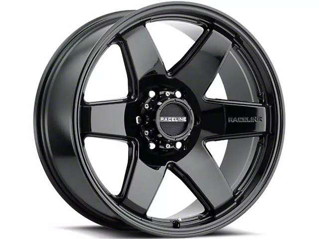 Raceline Addict Gloss Black 6-Lug Wheel; 18x9; -12mm Offset (16-23 Titan XD)