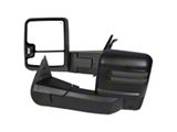 Powered Heated Manual Fold Towing Mirrors with Smoked LED DRL, Turn Signal and Clearance Lights; Black (07-13 Silverado 1500)