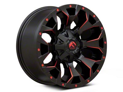 Fuel Wheels Assault Matte Black Red Milled 6-Lug Wheel; 17x8.5; 14mm Offset (2024 Tacoma)