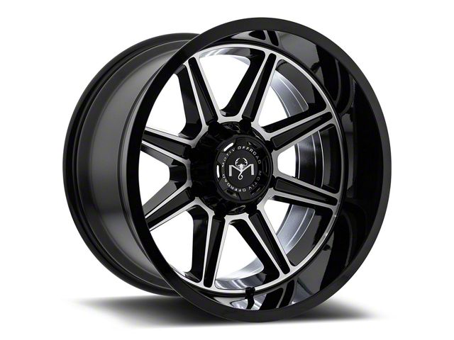 Motiv Offroad Balast Gloss Black with Chrome Accents 6-Lug Wheel; 18x9; 18mm Offset (17-24 Titan)