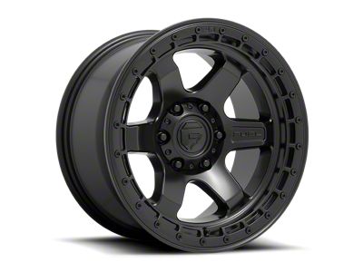 Fuel Wheels Block Matte Black with Black Ring 6-Lug Wheel; 18x9; 1mm Offset (2024 Tacoma)