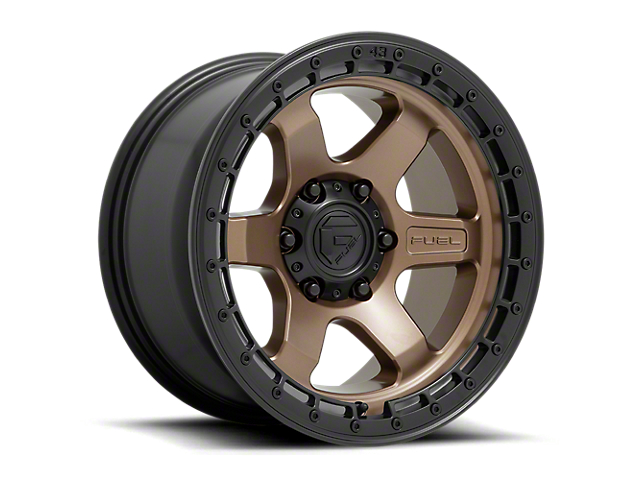 Fuel Wheels Block Matte Bronze with Black Ring 6-Lug Wheel; 17x9; 1mm Offset (07-14 Tahoe)