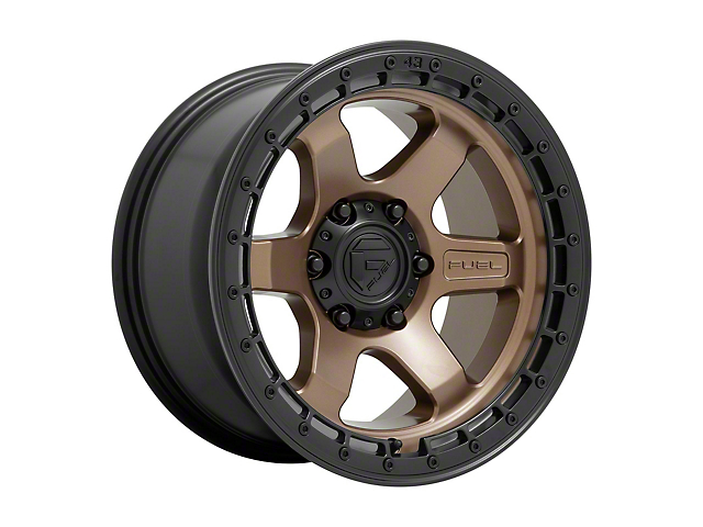 Fuel Wheels Block Matte Bronze with Black Ring 6-Lug Wheel; 18x9; 20mm Offset (07-14 Tahoe)