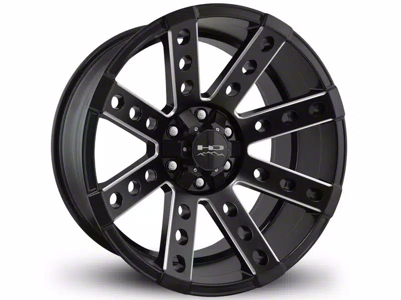 HD OffRoad Wheels Yukon Buckshot Satin Black Milled 6Lug Wheel; 20x10; 25mm Offset BS201066