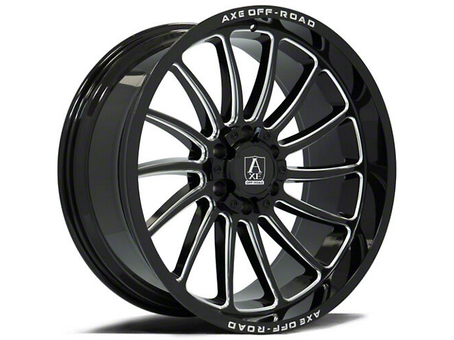 Axe Wheels Chronus Gloss Black Milled 6-Lug Wheel; 20x10; -19mm Offset (16-23 Titan XD)