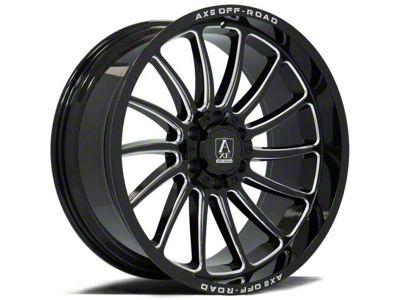 Axe Wheels Chronus Gloss Black Milled 6-Lug Wheel; 20x10; -19mm Offset (22-24 Bronco Raptor)
