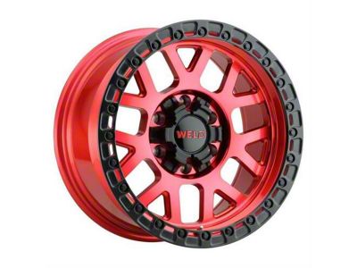 Weld Off-Road Cinch Candy Red 6-Lug Wheel; 17x9; -12mm Offset (22-24 Bronco Raptor)
