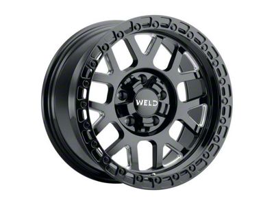 Weld Off-Road Cinch Gloss Black Milled 6-Lug Wheel; 17x9; 0mm Offset (22-24 Bronco Raptor)