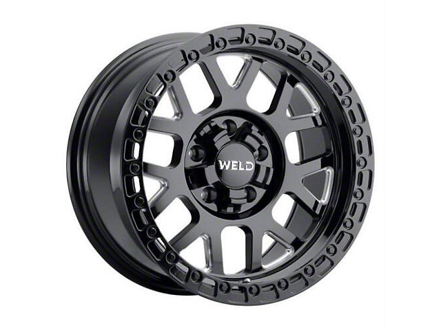 Weld Off-Road Cinch Gloss Black Milled 6-Lug Wheel; 20x10; 13mm Offset (16-23 Titan XD)