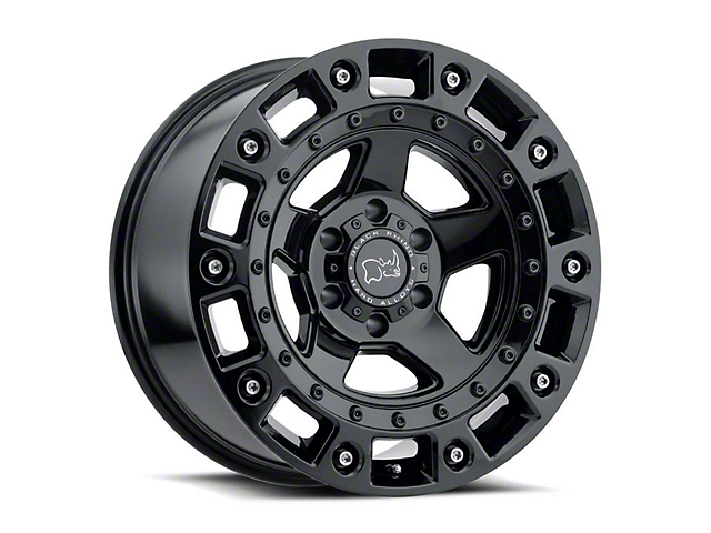 Black Rhino Cinco Gloss Black with Stainless Bolts 6-Lug Wheel; 18x9.5; 12mm Offset (16-23 Titan XD)