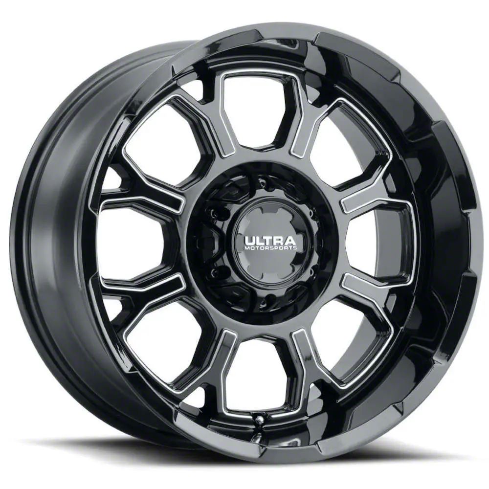 Ultra Wheels Titan XD Commander Gloss Black Milled 6-Lug Wheel; 20x10 ...