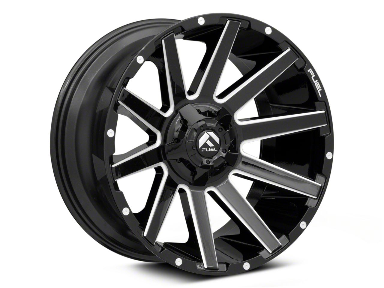 Fuel Wheels Contra Gloss Black Milled 6-Lug Wheel; 22x10; -19mm Offset (16-23 Titan XD)
