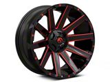 Fuel Wheels Contra Gloss Black with Red Tint 6-Lug Wheel; 22x10; -19mm Offset (04-15 Titan)