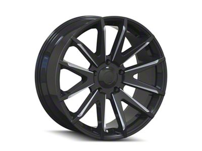 Mayhem Wheels Crossfire Gloss Black Milled 6-Lug Wheel; 20x9.5; 10mm Offset (04-15 Titan)