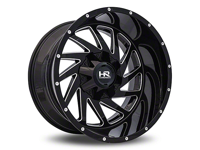 Hardrock Offroad Crusher Gloss Black Milled 6-Lug Wheel; 20x9; 0mm Offset (16-23 Titan XD)