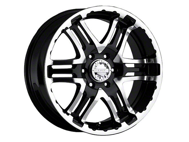 Gear Off-Road Double Pump Gloss Black Machined 6-Lug Wheel; 18x9; 10mm Offset (16-23 Titan XD)