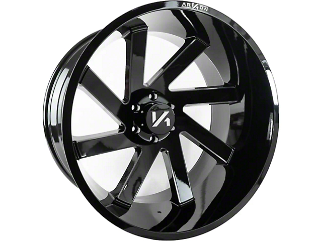 Arkon Off-Road Lincoln Gloss Black with Milled Edges 6-Lug 4-Wheel Kit; 24x14; -81mm Offset (21-23 Tahoe)
