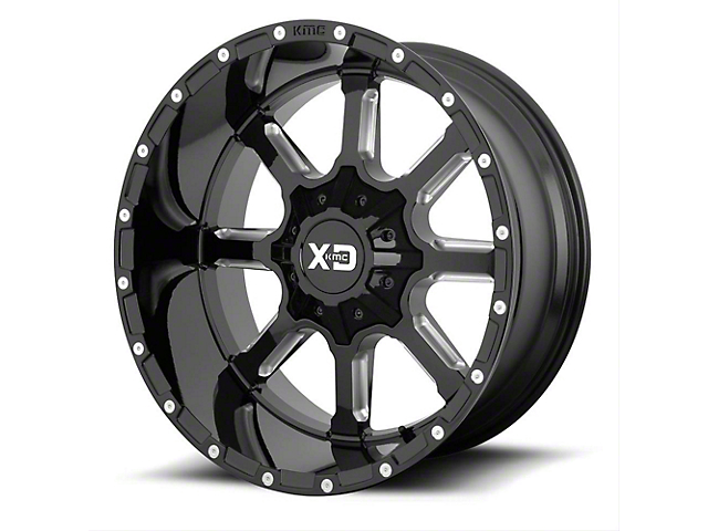 XD Mammoth Gloss Black Milled 6-Lug Wheel; 24x14; -76mm Offset (07-14 Tahoe)