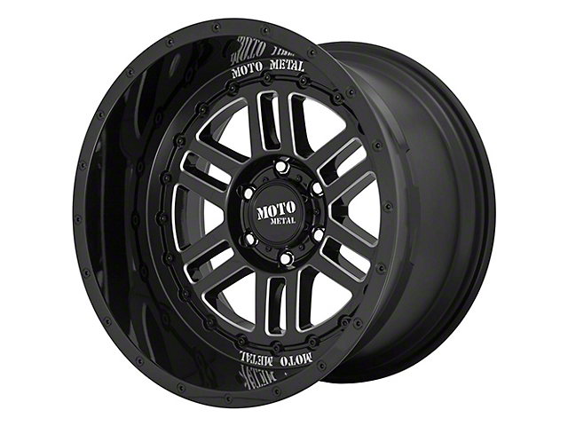 Moto Metal MO800 Deep Six Gloss Black Milled 6-Lug Wheel; 22x12; -44mm Offset (21-23 Yukon)