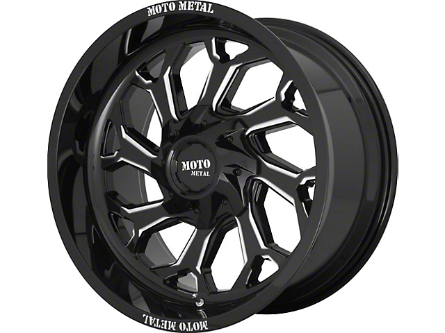 Moto Metal MO999 Gloss Black Milled 6-Lug Wheel; 22x12; -44mm Offset (15-20 Yukon)