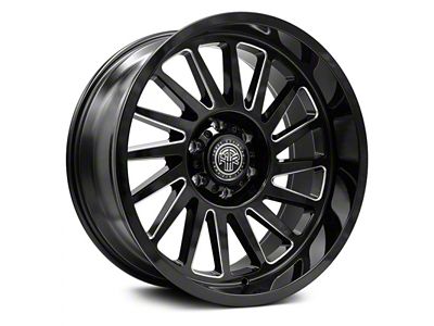 Thret Offroad Omega Gloss Black Milled 6-Lug Wheel; 20x10; -21mm Offset (16-24 Titan XD)