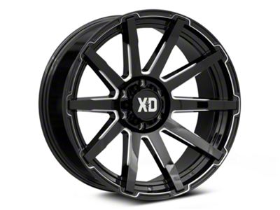 XD Outbreak Gloss Black Milled 6-Lug Wheel; 22x10; -18mm Offset (16-24 Titan XD)