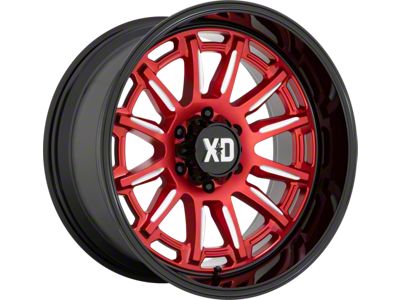 XD Phoenix Candy Red Milled with Black Lip 6-Lug Wheel; 20x10; -18mm Offset (04-15 Titan)